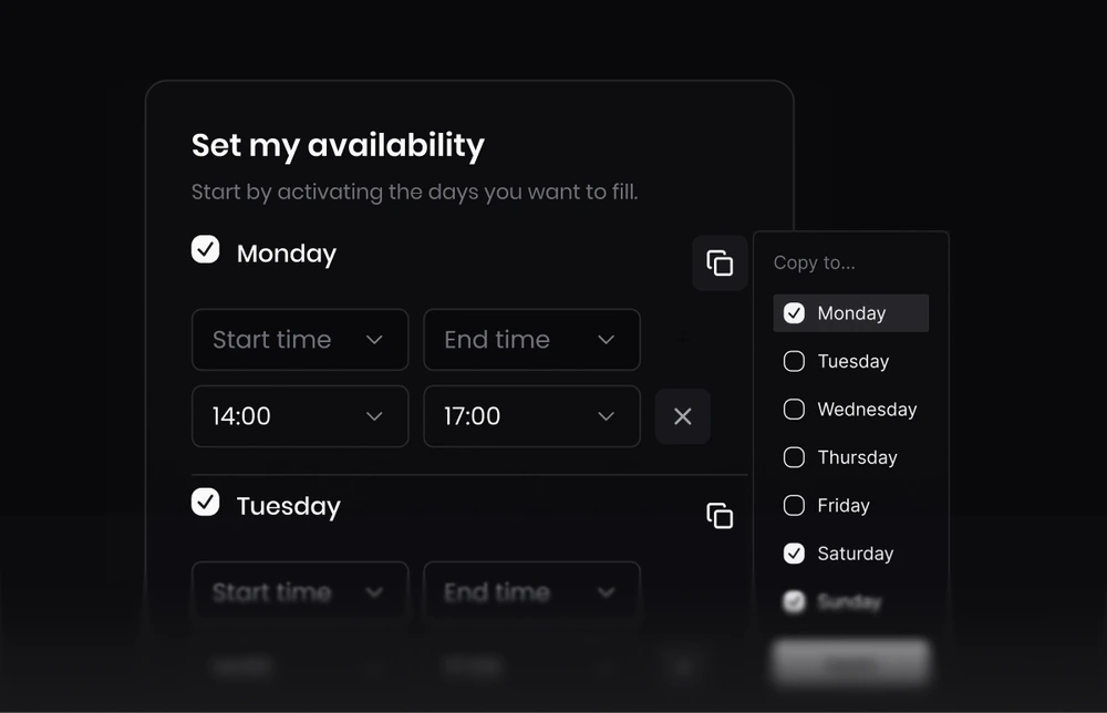 Manage availability